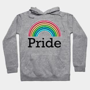 pride rainbow (black text) Hoodie